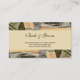 Vintage Wedding, Earth Tones Colours, Cubism Art Enclosure Card