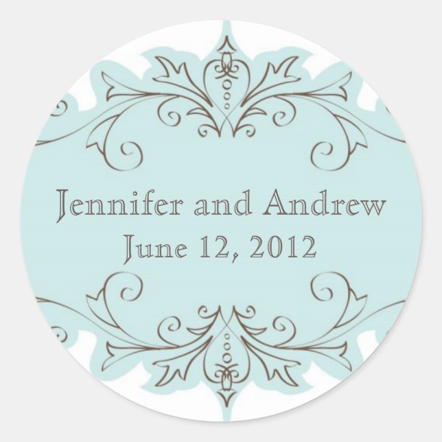 Vintage Wedding Favour Stickers (Front)