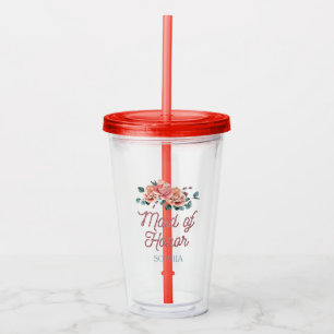 Vintage Wedding Flowers Maid of Honour  Acrylic Tu Acrylic Tumbler