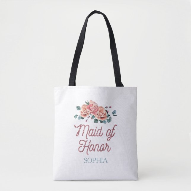 Vintage Wedding Flowers Maid of Honour   Tote Bag (Front)