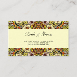 Vintage Wedding, Garden Flowers Floral Butterflies Enclosure Card
