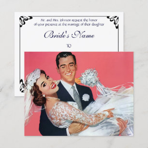 Vintage Wedding, Happy Newlyweds Invitation