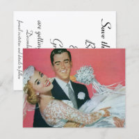 Vintage Wedding Happy Newlyweds, Save the Date!