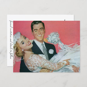 Vintage Wedding Happy Newlyweds, Save the Date! Save The Date