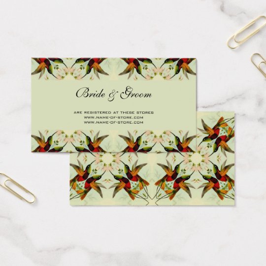 Vintage Wedding, Hummingbirds and Flowers Business Card