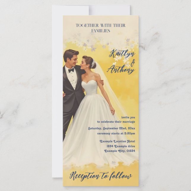 Vintage Wedding Invitation Belle éPoque Style (Front)