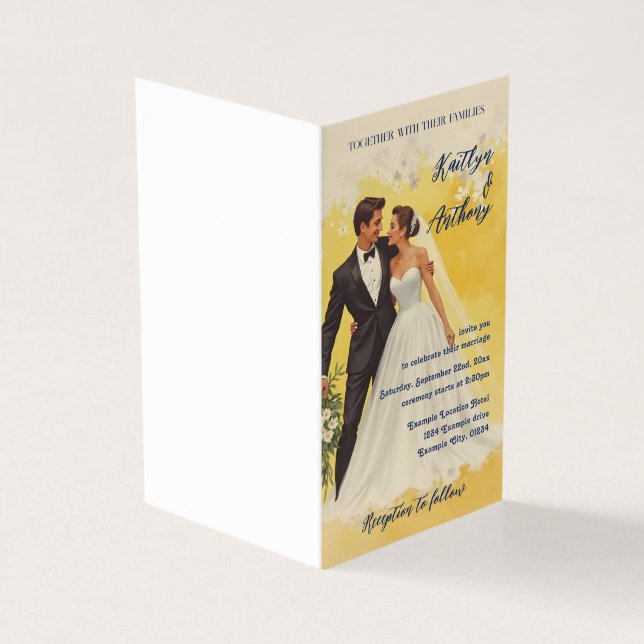 Vintage Wedding Invitation Belle éPoque Style (Outside)