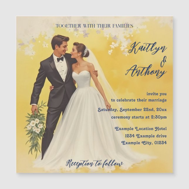 Vintage Wedding Invitation Belle éPoque Style (Front)