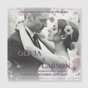 Vintage Wedding Invitation with Romantic Couple