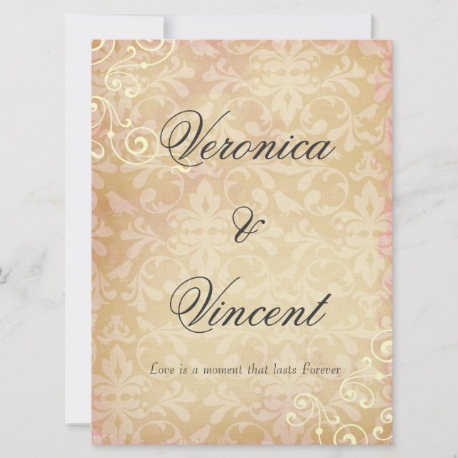 Vintage Wedding Invitations with Love Quote (Front)