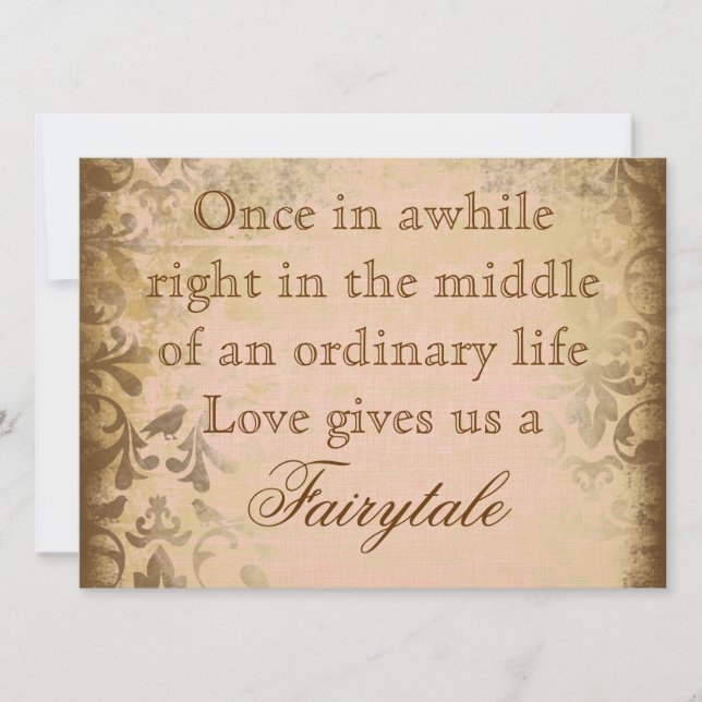 Vintage Wedding Invitations with Love Quote (Front)