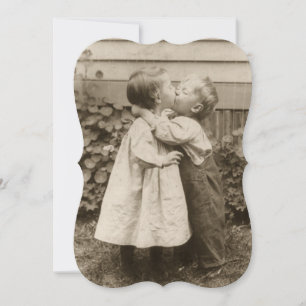 Vintage Wedding Kiss, Engagement Party Invitation