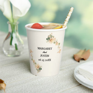 Vintage Wedding Lotus Flower Paper Cups