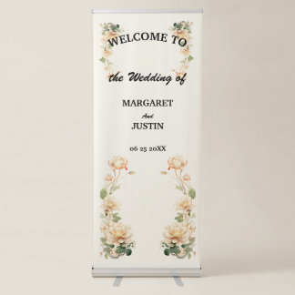 Vintage Wedding Lotus Flower Retractable Banner