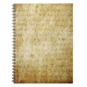 Vintage  Wedding Love is Patient Notebook