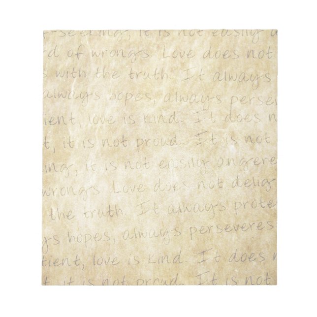 Vintage  Wedding Love is Patient Notepad (Front)