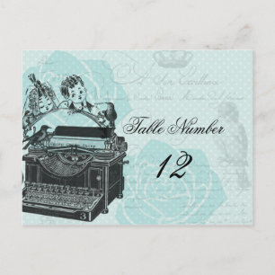 Vintage Wedding Love Letters Table Number Postcard