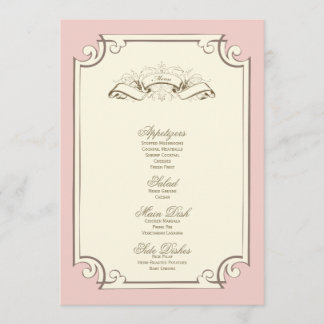 {vintage} wedding menu
