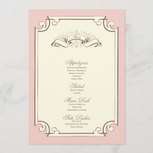 {vintage} wedding menu (Front)