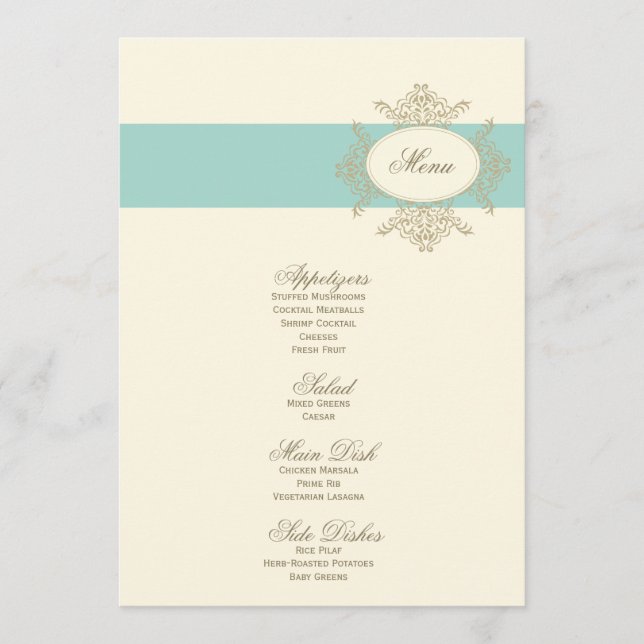{vintage} wedding menu (Front)