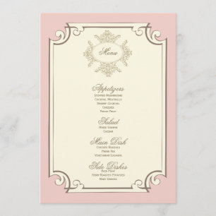 {vintage} wedding menu