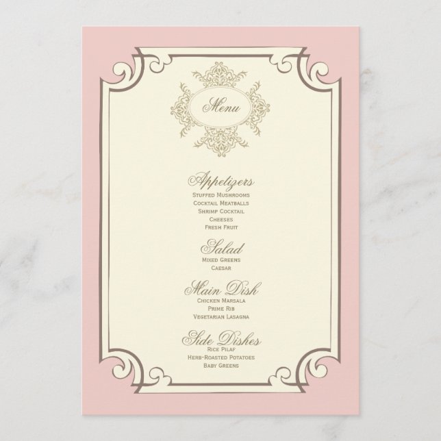 {vintage} wedding menu (Front)