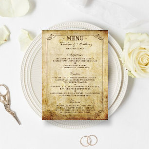 Vintage Wedding Menu