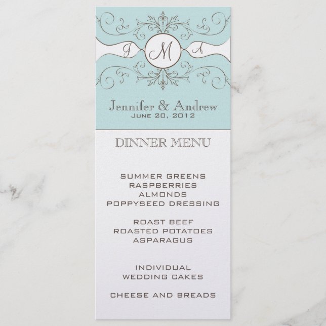 Vintage Wedding Menu Card (Front)