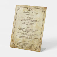 Vintage Wedding Menu