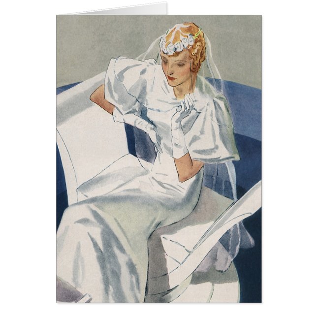 Vintage Wedding, Mid Century Modern Art Deco Bride (Front)