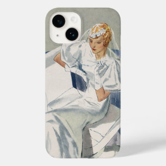 Vintage Wedding, Mid Century Modern Art Deco Bride Case-Mate iPhone 14 Case