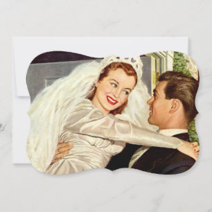 Vintage Wedding Newlyweds, Bridal Shower Party Invitation
