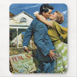 Vintage Wedding, Newlyweds Buy First House Mouse Mat