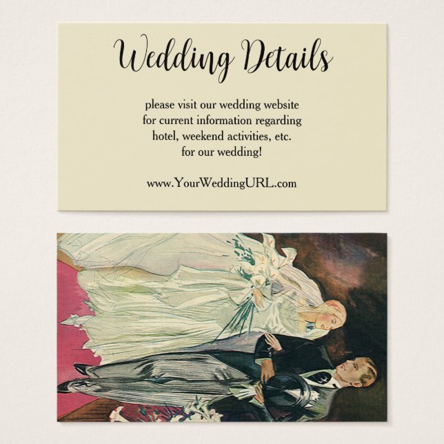 Vintage Wedding Newlyweds, Happy Bride and Goom (Front & Back)