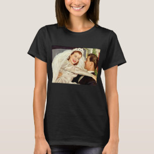 Vintage Wedding Newlyweds, Happy Bride and Groom T-Shirt