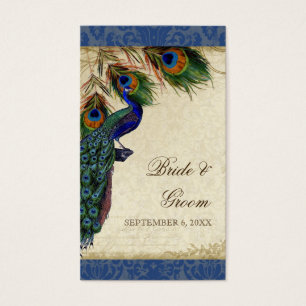 Vintage Wedding Peacock Feathers Favour Gift Tags