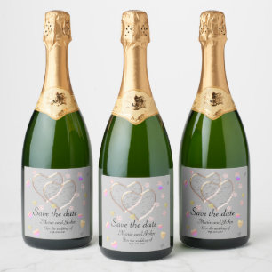 Vintage Wedding ,personalised Sparkling Wine Label
