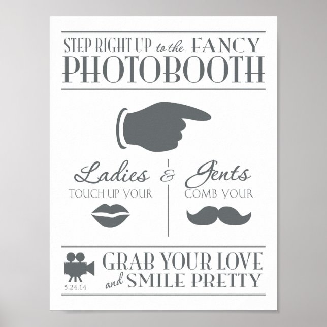 Vintage Wedding Photo Booth Sign (Front)