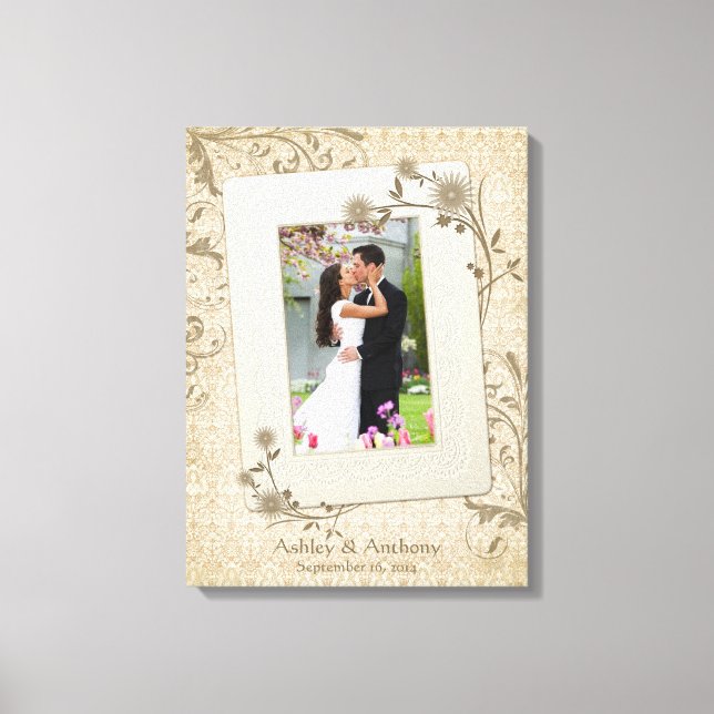 Vintage Wedding Photo Template Canvas Picture (Front)