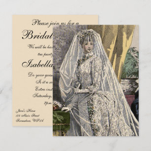 Vintage Wedding Portrait Bridal Shower Invitation