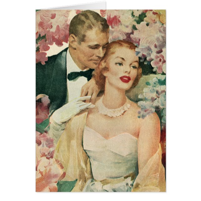 Vintage Wedding Portrait, Retro Bride and Groom (Front)