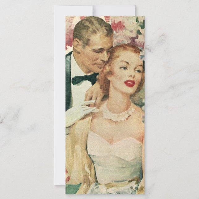 Vintage Wedding Portrait, Retro Bride and Groom (Front)