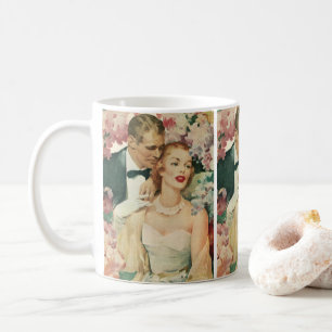 Vintage Wedding Portrait, Retro Bride and Groom Coffee Mug