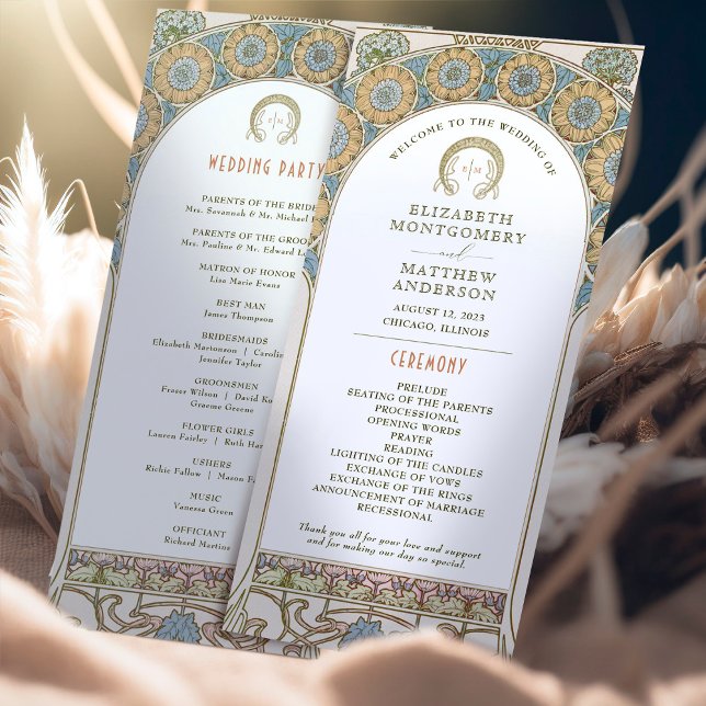 Vintage Wedding Program Art Nouveau by Mucha Programme (Creator Uploaded)