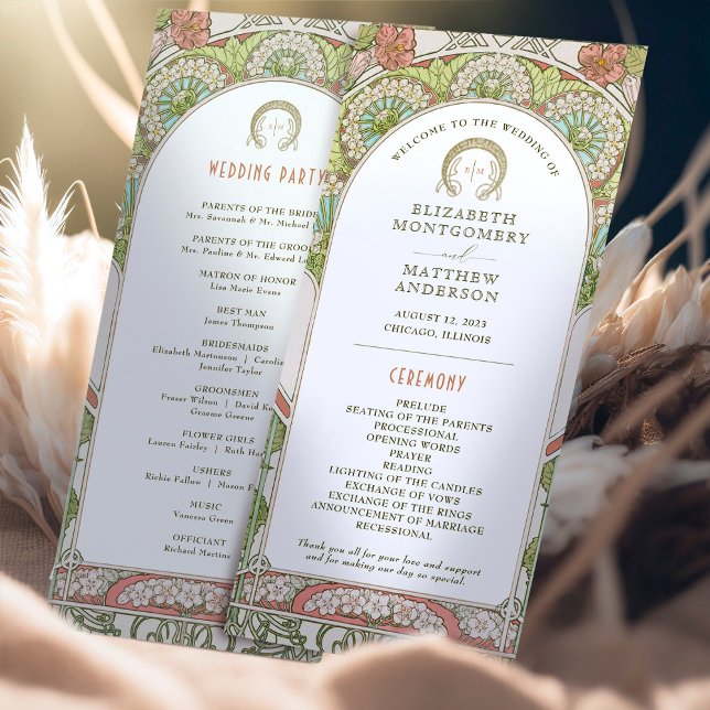 Vintage Wedding Program Art Nouveau by Mucha Programme (Creator Uploaded)