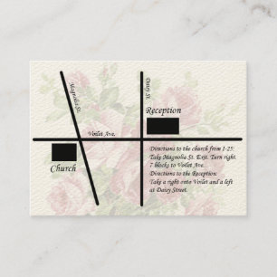 Vintage Wedding Reception Map Cards