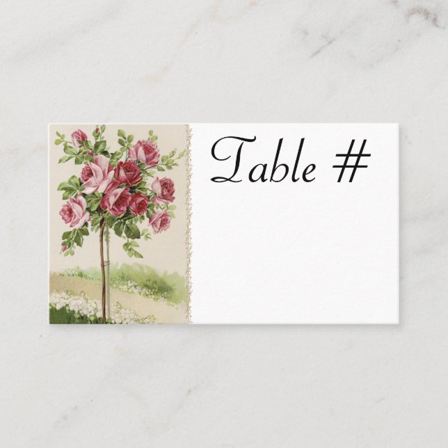 Vintage Wedding Reception Table Cards (Front)