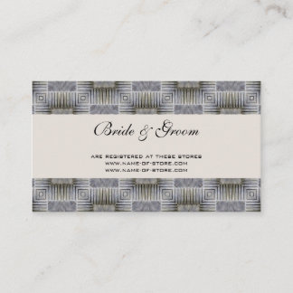 Vintage Wedding, Retro Grey Squares and Stripes Enclosure Card