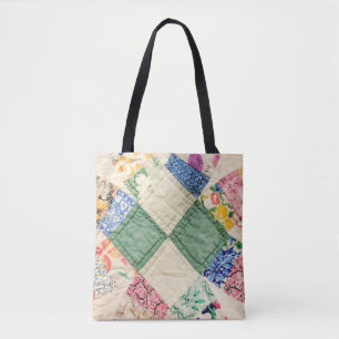 Vintage Wedding Ring Quilt Photo Tote Bag
