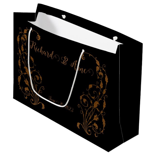 Vintage Wedding Romantic Steampunk Fairytale Large Gift Bag (Front Angled)